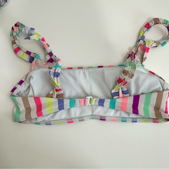 2-Piece Womens Multicolored Striped Bikini Swimsuit - Picture 8 of 10